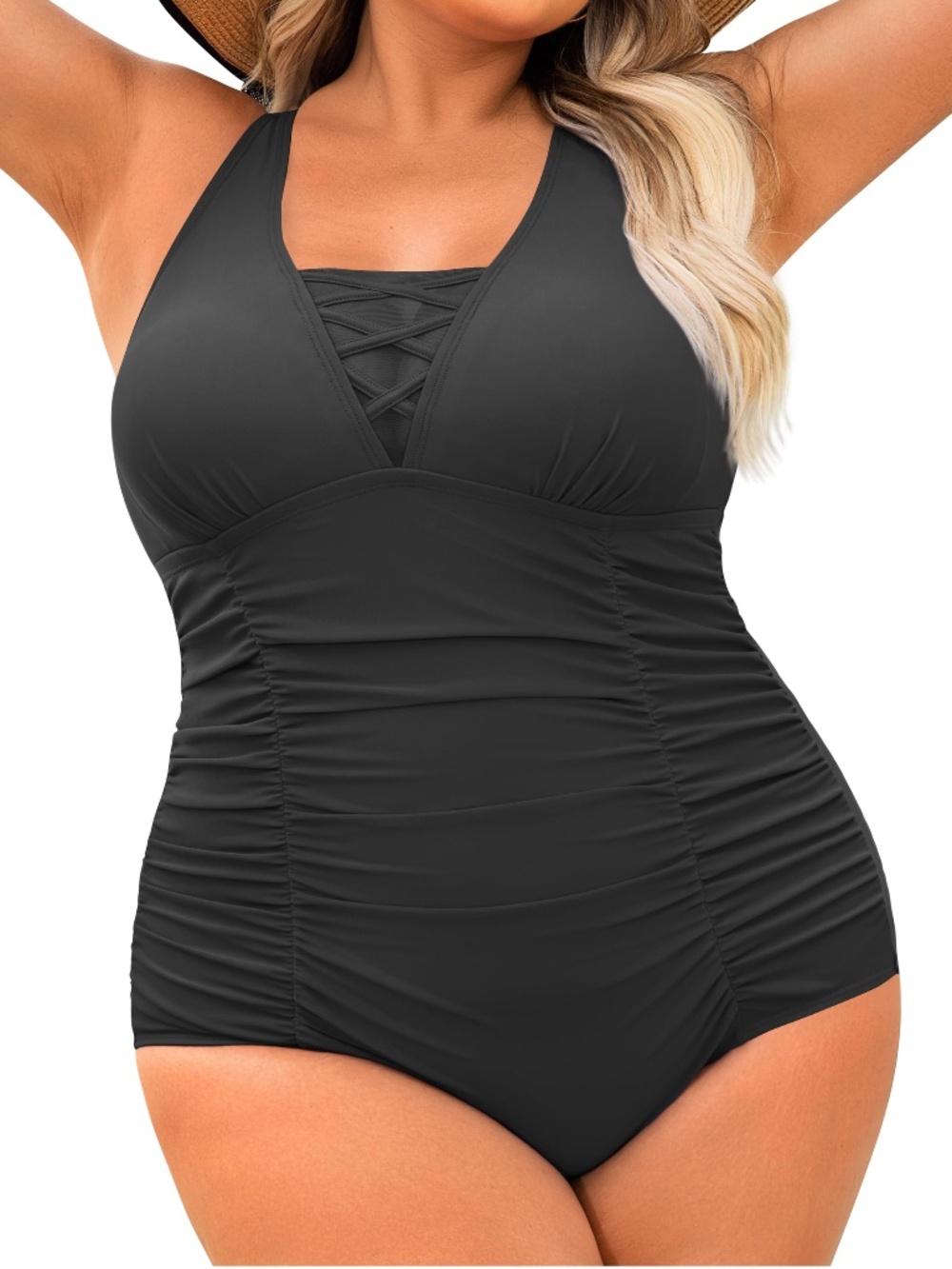 Women's Plus Size One-Piece Tummy Control Swimsuit